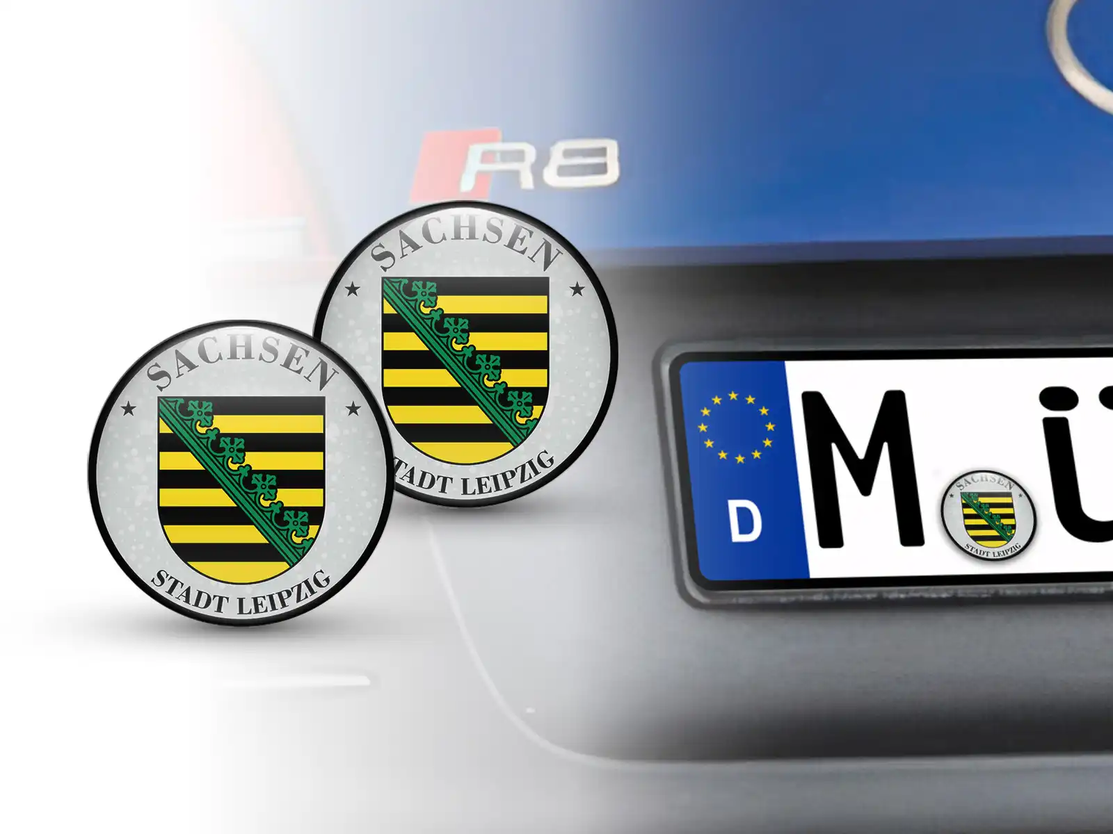 TÜV Kennzeichen-Sticker Stadt Leipzig Nummernschild plakette